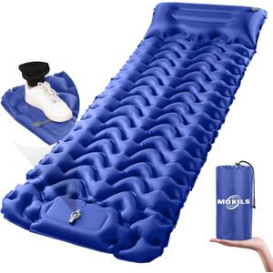 MOXILS Sleeping Pad, Ultralight Inflatable Sleeping Pad for Camping, Built-in Pump, Ultimate for Camping, Hiking, Airpad, Carry Bag, Repair Kit, Compact & Lightweight Air Mattress(Blue)