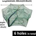 1/2 Pcs Foldable Fishing Bait Trap,6Holes Cast Portable Minnow Trap Fish Trap Crab Trap Crawfish Trap Crab Crayfish Shrimp Net