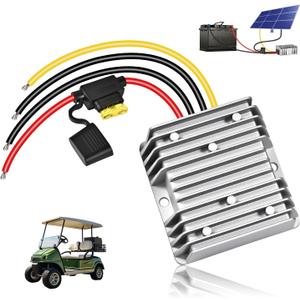 36V 48V to 12V Converter 20A 240W DC-DC Step Down, 48V to 12V Converter Golf Cart Voltage Regulator with Fuse Professional Waterproof Voltage Reducer for Golf Cart Club Car LED Lights
