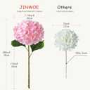 JINWOE Light Pink Flowers Silk Artificial Hydrangeas, 5Pcs 20Inch Lifelike Large Flowers with Stems, Full Artificial Flowers for Wedding Bouquet Table Centerpieces Spring Home
