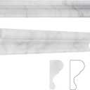 10 Pcs Carrara White Marble Chair Rail Trim Molding, 2"X12" Carrara Marble Trim for Bathroom Kitchen Shower Livingroom Walls, Polished