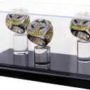 Championship Ring Display Case 1 Slot Hole | Baseball Ring Display Box | Softball Ring Box | Football Ring Case | Sport Ring Display Box | High School Ring Display Box (Three Holes-2)