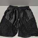 Vhitler Lace Satin High Waisted Bermuda Shorts Cute Basketball Shorts Y2k (Medium, Black)