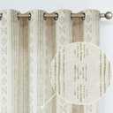 jinchan Boho Curtains Curtains for Living Room Farmhouse Drapes 84 Inch Length Geometric Striped Mudcloth Light Filtering Bedroom Window Grommet Curtains 2 Panels Sage Green on Beige