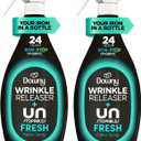 Downy Wrinkle Releaser Spray, All In One Wrinkle Release Spray, Odor Eliminator, Static Remover, Fabric Refresher & Ironing Aid for Clothes, 33.8 Fl Oz (Pack of 2), Unstopables Fresh Scent