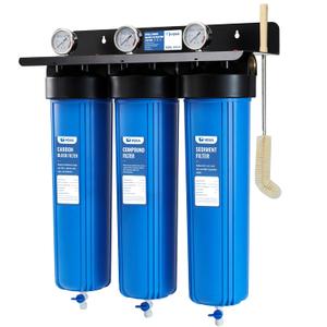 WF3-01 3-Stage Whole House Water Filtration System, Reduces Heavy Metals (Lead, Mercury, Arsenic, Cadmium, Chromium), Chlorine, Sediment, Odor, and VOCs