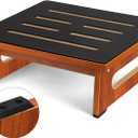 Step Stool, Bed Steps for High Beds for Adults with Non-Slip Rubber Stepping Surface and Handles, 450 LBS Capacity for Bedroom Kitchen Bathroom, or Bedside, Senior Support (Brown)