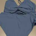 Hanna Nikole Women's High Waisted Bikini Sets, Tummy Control 2 Piece Swimsuits, Full Coverage Knot Front Bathing Suit Size 8-10