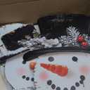 Barydat 2 Pcs Christmas Snowman Wooden Decorations Rustic Snowman Table Centerpieces Block Sign for Xmas Holiday Party Winter Indoor Home Kitchen Office Room Decorations