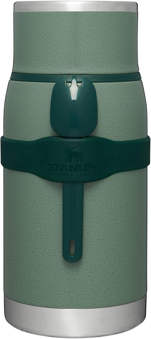 STANLEY Adventure To-Go Food Jar and Spork | Vacuum Insulated Food Container | Wide Mouth Screw On Lid | Packable for Travel | Stainless Steel with Leakproof Lid | BPA-Free (36 oz)