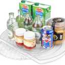 FIRJOY Lazy Susan Turntable for Refrigerator, Square Turntable Organizer for Fridge Cabinet, Pantry, Countertop (15.3" x 11.1" Rectangle 1 Pack - Clear)