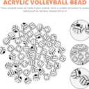 3 x EXCEART 100pcs Volleyball Beads for Jewelry Making | 15mm Acrylic Sports Beads with Big Hole for DIY Bracelet Necklace & Pen Making