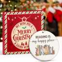 Book Ornament - Gifts For Book Lovers, Books Ornaments For Christmas Tree, Bookish Gift For Women, Gift For Readers book Lovers Women, Books Club Ornaments, Ideas Gifts For Readers, Bookworm's Present (Reading 01)