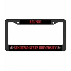 6x12.25 Inch Funny License Plate Frame for US Standard SAN Diego State University - Alumni Text License Plate Frame Stainless Steel for Front - Decor Licenses Plate Frame with 2 Holes and Screws