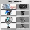 Stroller Fan Clip on for Baby, 30Hrs Removable Fan for Strollers and Car Seat, 3 Speeds Baby Stroller Fans, Rechargeable Portable Fans for Strollers with Flexible Tripod for Camping, Hiking and Beach