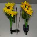 2 Pack Sunflower Solar Lights Outdoor Decor with 3 LED Sunflower Yellow Flower Lights Decorative Waterproof for Patio Lawn Garden Yard Pathway Decoration