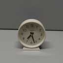 Tinload 4.5" Battery Operated Antique Retro Analog Alarm Clock, Small Silent Bedside Desk Clock,Lighted on Demand, Battery Operated, Snooze, for Living Room, Bedroom, Bedside, Desk(Cream)