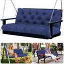 SXBFHGH Porch Swing Cushions 2 Seater Replacement Thicken 5" Waterproof & Fade Resistant Swing Cushions for Outdoor Furniture Bench Patio Swing Cushion with Backrest & Ties(Navy Blue 40x40x5inch)