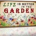 Garden Sign Vintage Gardening Metal Sign Life Is Better In The Garden Rustic Decor Funny Outdoor Gardening Metal Signs Botanical Wall Decorative 812 Inch (yard8)