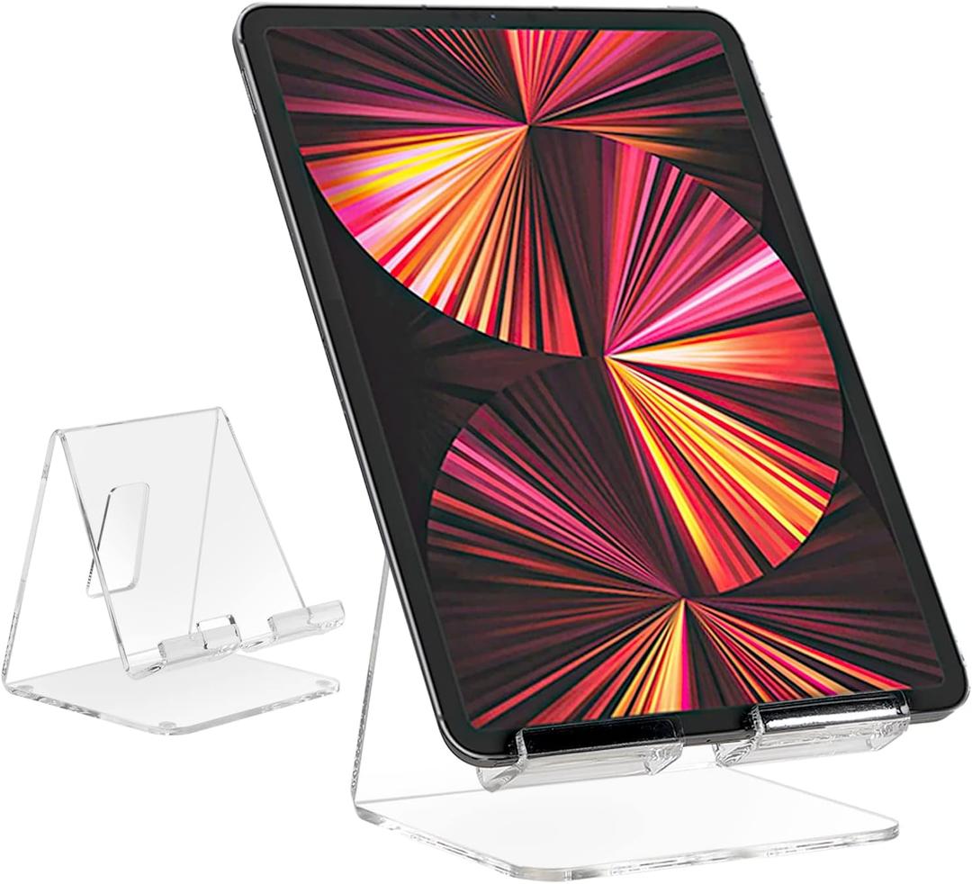 Kamehame Acrylic Desk Tablet Stand - Clear iPad & Galaxy Tab Stand (4-13 inches)