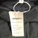 Jekaoyi Men's Summer Casual Cotton Linen Shirts Buttons Down Long Sleeve Solid Plain Beach T Shirts, Black, XS