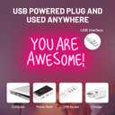You Are Awesome Neon Sign 13x9in,Wall Decor for Girls Bedroom Class,Dimmable USB Pink Led Light for Wedding Birthday Party (YAS)