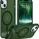 Temdan Magnetic Compatible with iPhone 14 Case/iPhone 13 Case,[Built-in Invisible Kickstand][Compatible with MagSafe][Military Grade Shockproof] Slim Translucent Matte Phone Case for iPhone 14/13 6.1"