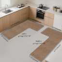 Washable Corner Kitchen Mat, L Shape Rug for Island Table, Super Absorption Velvet Coner Sink Floor Mat, Skid Free Right/ Left Rug for Door, Bathroom, Living room (Camel Left-L, 4'7''X6'7''X1'10'')