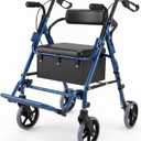 2-in-1 Rollator Walker for Seniors with Seat for All-Terrain Transport Use