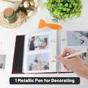 RECUTMS Large Photo Album Self Adhesive Scrapbook Album for Wedding/Family/Couples, Linen Cover 40 Pages Magnetic Photo Book DIY Gift for Christmas Day Baby Growth (Brown)