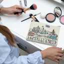 Cities Around the World Artwork Cosmetic Bag Series  Designed in USA, Travel Makeup Bag with Zipper, Souvenir Gift for Women, Artwork Organizer for Purse or Toiletry (Atlanta)