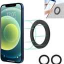 [2 Pack] BININIU Magnetic Car Wall Mount Magnet Ring Holder Stand for iPhone 16 15 14 13 12, Adhensive Wall-Sticker Car/Tesla Model Dashboard Mount for iPhone 12-16 Mini Pro Max