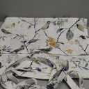 VOGOL 84 Inch Long Sheer Curtains, Semi Sheer Botanical Curtain Draperies for Living Room Bedroom, Grey Birds & Flowers Printed Window Treatment with Rod Pocket, 1 Panel