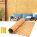 47" x 94" Bamboo Woven Panel, Natural Handwoven Bamboo Covering for Accent Wall TV Ceiling Wainscot, Boho Tropical Lauhala Home Decor DIY with Anti-fray Tape Included