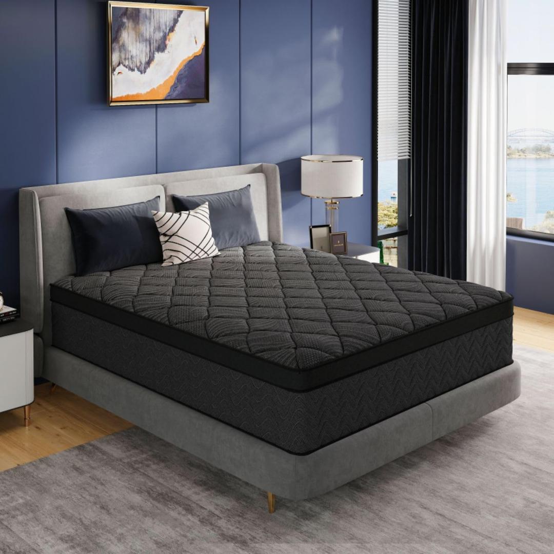 BEDingly 14 Inch King Mattress, Luxury Hybrid King Size Mattress in a Box, Medium Firm Mattresses with Cooling Gel Memory Foam & Pocket Springs, Double Additional Support, 365-Night Trial