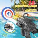 Electric Water Gun 2 Pack Automatic Squirt Gun for Kids Adults Rechargeable | Red Dot & Flashlight Attachments, 32FT Range, 800ML Drum Magazine Soaker Water Blaster Aquatic Toy
