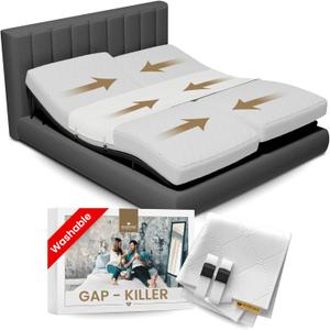 Bed Gap Eliminator | Closes Mattress Gaps Permanetly - for All Mattress Types & Sizes - Easy & Without Bumpy Filler | Populair for Adjustable, Split King, Queen & Twin XL to - Best Choice for Couples