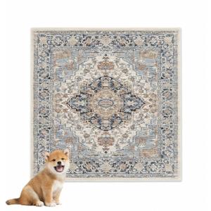 nunubaby Washable Pee Pads for Dogs, Stylish, NonSlip and LeakProof Pee Pads. Reusable Potty Pads for Dogs for Crates and Floors.(Beige/Multi, 48" x48" )