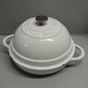 Cast Iron Enameled Dutch Oven Pot with Lid for Bread Baking, Bread Oven, 6 Quart, White