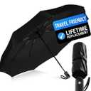 Rain-Mate Windproof Compact Umbrellas for Rain - Strong Reinforced Fiberglass Rib Design & Auto Open & Close - Portable Folding Travel Umbrella - Lightweight & Packable for Women & Men, Easy Collapse