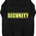 Discover Cozy Cotton Canine Wear: Soft, Lightweight, and Breathable Dog Shirt Vest with Eye-Catching Graphics(Security), Keeping Your Furry Friend Warm and Comfy! Black L (L-(15~23lb) | Chest(~20"))