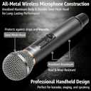 Wireless Microphone, All-Metal Wireless Microphones with RGB Light, Volume Control, 24H Rechargeable Battery, 200ft Range, Bluetooth Receiver with Wireless Mic for Karaoke, Singing, Speech