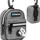 PetAmi Dog Poop Bag Holder for Leash, Dog Pet Waste Bag Dispenser For Poop With Clip, Doggy Puppy Walking Accessories Travel Camping, Dog Treat Pouch Supplies Must Have With Dog Bag Roll, Light Gray (1 Count (Pack of 1))