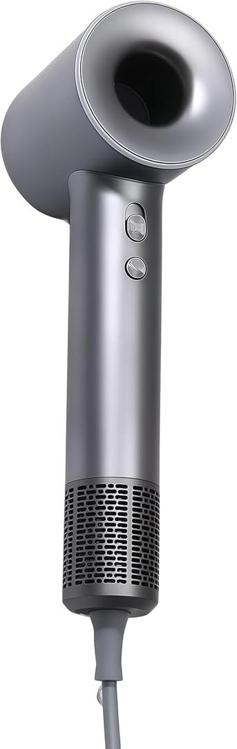 Professional Hair Dryer, 1600W High-Speed Ionic Dryer with 8 Speeds, Negative Ion Technology, Low Noise Design, Multiple Colors (Grey)