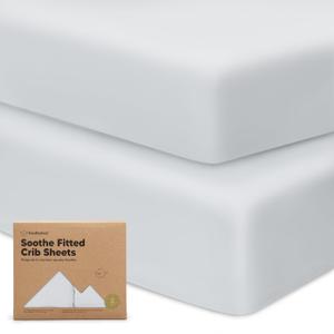 KeaBabies 2-Pack Organic Crib Sheets for Boys, Girls - 52x28 Fitted Crib Mattress Sheet Neutral, Breathable Jersey Cotton Cover for Baby Bed, Toddler Mattress, Soft & Cute Prints (Hazy)