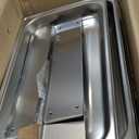 Alpha Living 4 Pack Chafing Dish Full Set  Stainless Steel Catering Chafer with Lids, Pans & Fuel Holders  Buffet Food Warmers for Parties, Events & Weddings  Alpine Gray Handles