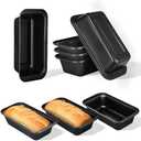 tchrules Bread Pan Set, Non-Stick 9×5 Loaf Pans for Baking Homemade Bread, Sourdough, Brownies, Cake, Carbon Steel, Rectangle Baking Pans (Grey)