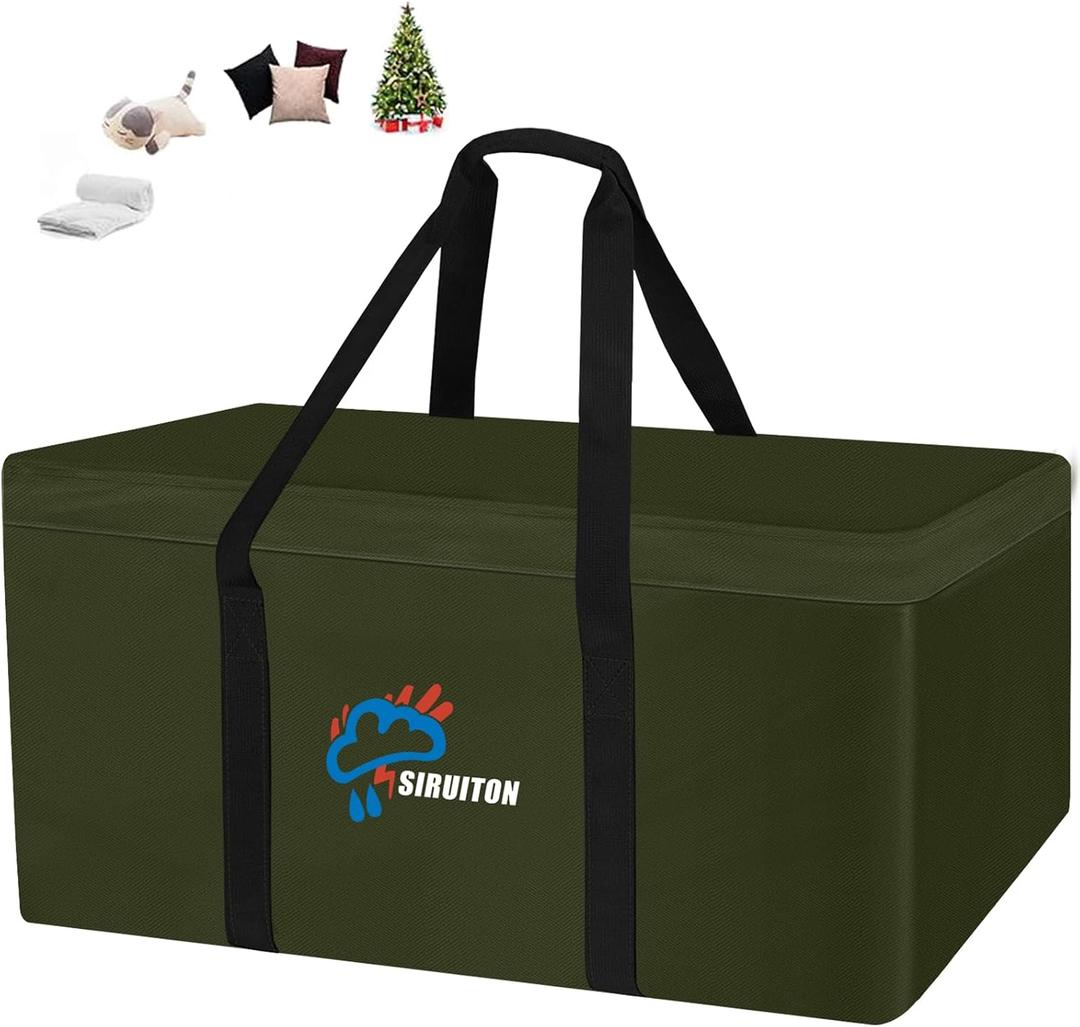 SIRUITON 69L x 29.5W x 21.6H Outdoor Cushion Storage Bag,Patio Furniture Cushion Storage Bag,Heavy Duty 600D Oxford Garden Cushion Storage Covers, Waterproof 9FT Christmas Tree Storage Bags.