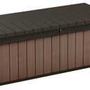 Keter Darwin 100 Gallon Resin Large Deck Box - Organization and Storage for Patio Furniture, Outdoor Cushions, Garden Tools and Pool Gear