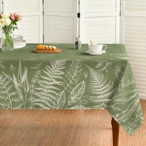 Horaldaily Spring Tablecloth 6084 Inch Rectangular, Green Plants Wild Fern Washable Table Cover for Party Picnic Dinner Decor (58" x 82" (Rectangular))